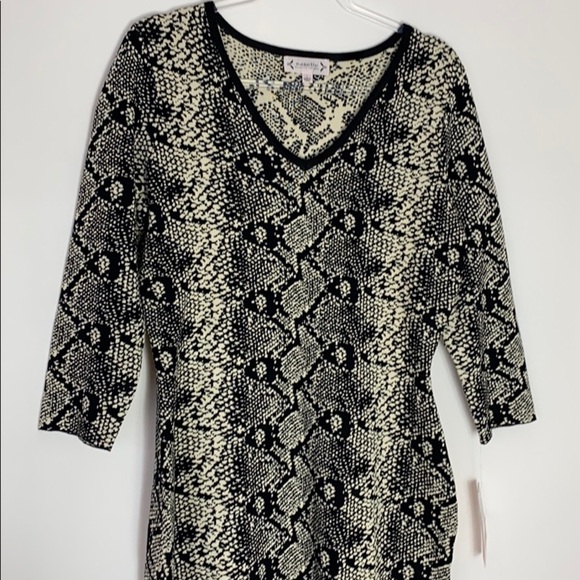 Nanette Lepore snakeskin v-neck knit sweater dress NWT - Picture 5 of 8